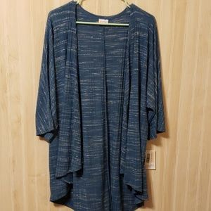 Lularoe Blue Lindsay White Microstripe NWT